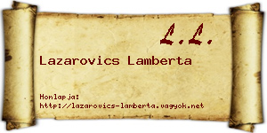 Lazarovics Lamberta névjegykártya